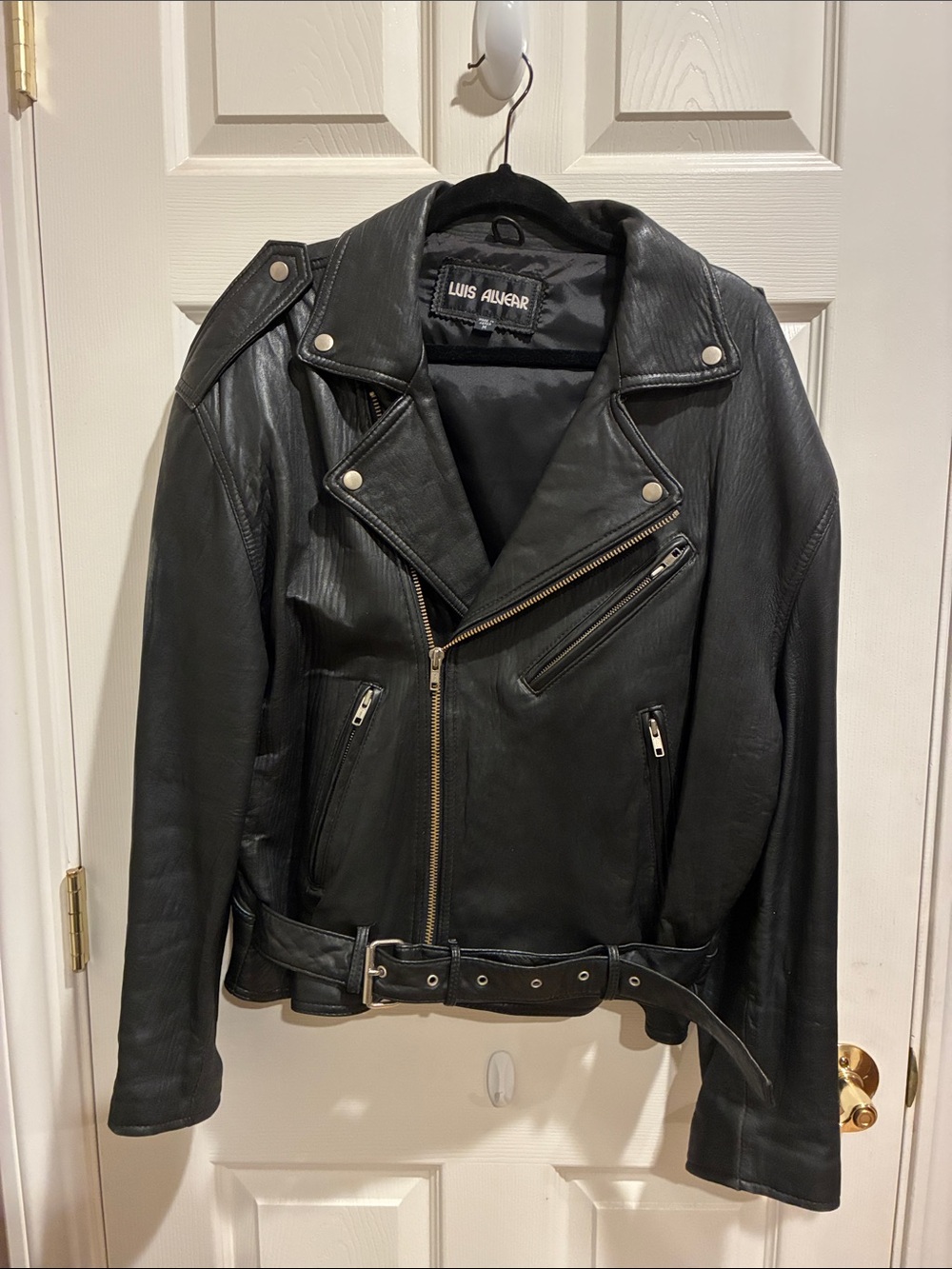 Vintage Black Leather Biker Jacket